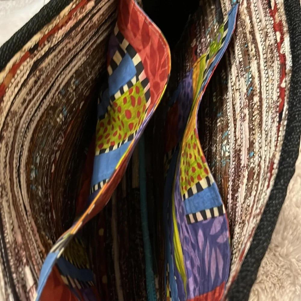 Hand Crafted Quilted Patchwork Rug Everyday Laptop Computer Tote Bag Purse